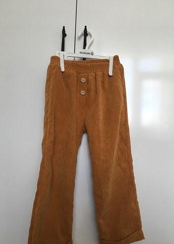 Erkek Çocuk Kahverengi Süet Bol Paça Pantolon - Görsel 2