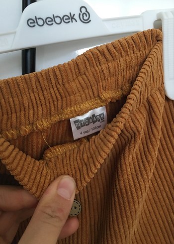 Erkek Çocuk Kahverengi Süet Bol Paça Pantolon - Görsel 3