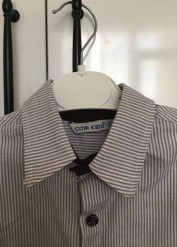 Kahverengi Çizgili Uzun Kollu Erkek Gömlek - Görsel 3