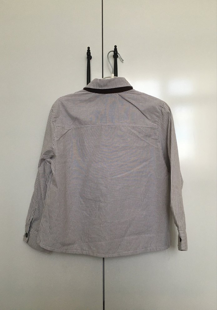 Kahverengi Çizgili Uzun Kollu Erkek Gömlek - Görsel 2