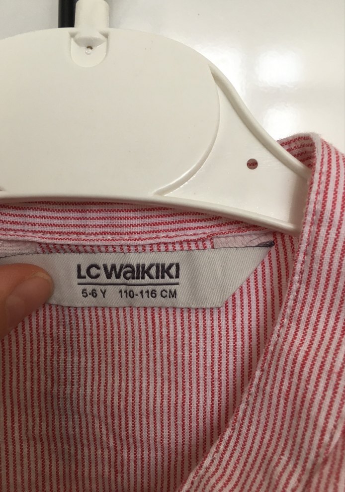 Erkek Çocuk Kırmızı Çizgili Gömlek - Görsel 2