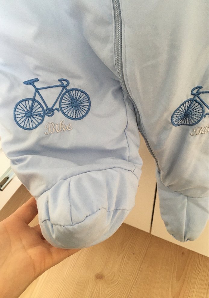 Mavi Kapüşonlu Fermuarlı Bebek Tulumu - Görsel 3