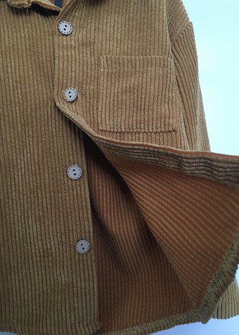 Düğmeli Erkek çocuk Kadife Gömlek - Görsel 3