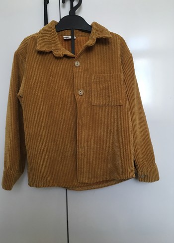 Düğmeli Erkek çocuk Kadife Gömlek - Görsel 4