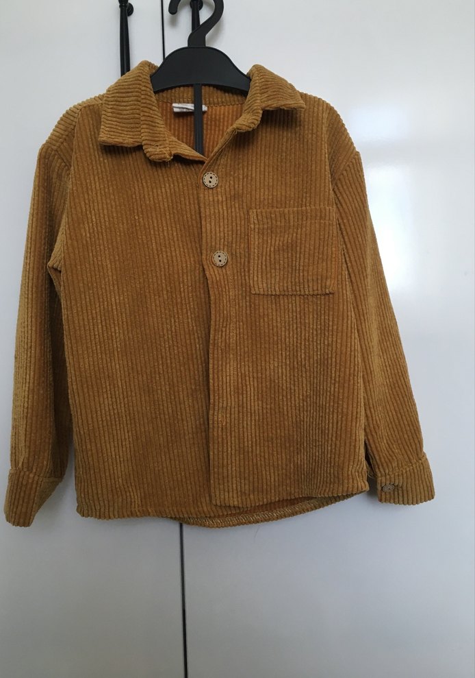 Düğmeli Erkek çocuk Kadife Gömlek - Görsel 4