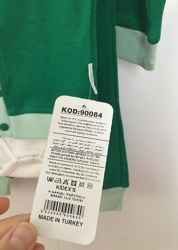 Uzun Kollu Yeşil Bebek Takımı - Görsel 2