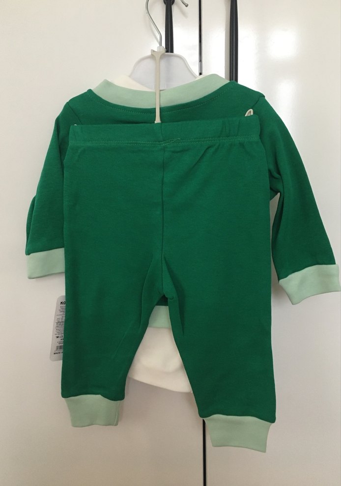 Uzun Kollu Yeşil Bebek Takımı - Görsel 3