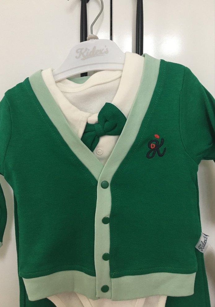 Uzun Kollu Yeşil Bebek Takımı - Görsel 4