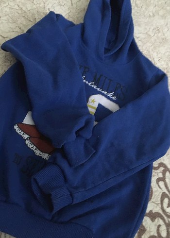 Mavi Düğmeli Erkek Sweat - Görsel 3