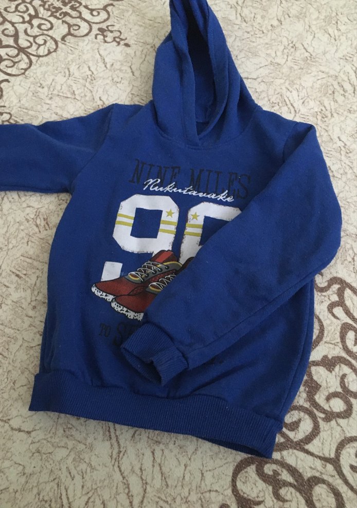 Mavi Düğmeli Erkek Sweat - Görsel 2