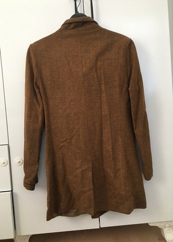 Düğmeli Kahverengi Keten Midi Erkek Ceket kanan - Görsel 3