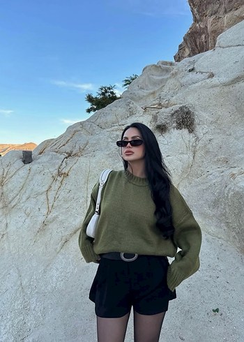Massimo Dutti Loose Fit Midi Kadın Triko Kazak