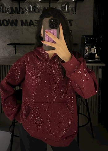 Bordo Simli Salaş Sweatshirt - Görsel 2