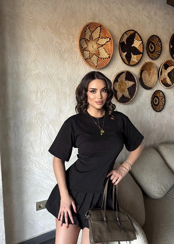 Siyah Denim Kadın Tişört bağlamalı - Görsel 3