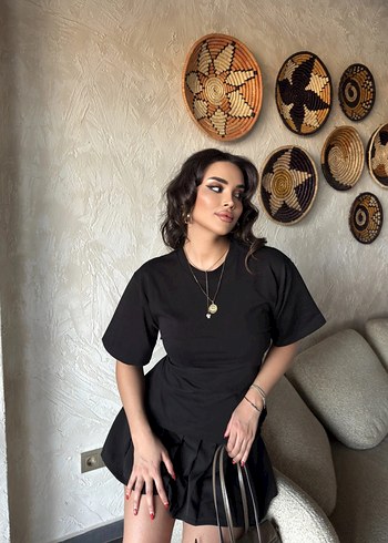 Siyah Denim Kadın Tişört bağlamalı - Görsel 2