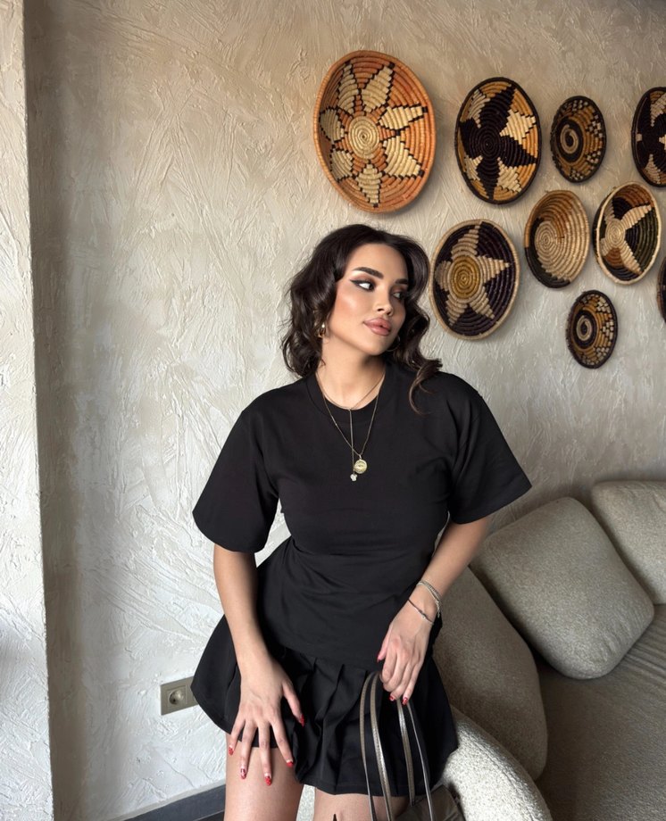 Siyah Denim Kadın Tişört bağlamalı - Görsel 2