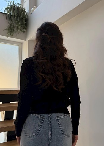 Siyah Örgü Kadın Kazak - Görsel 6