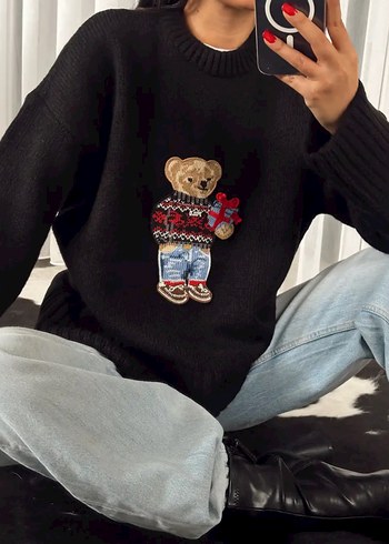 Siyah Baskılı Salaş Kadın  - Görsel 4