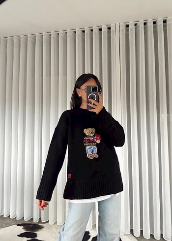 Siyah Baskılı Salaş Kadın  - Görsel 3