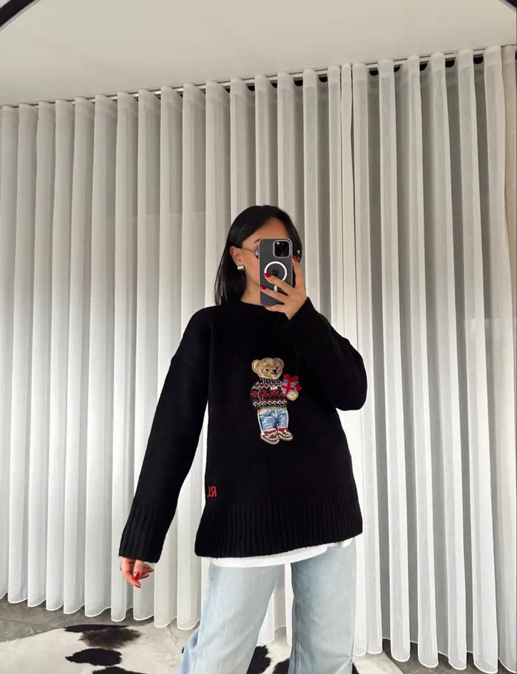 Siyah Baskılı Salaş Kadın  - Görsel 3