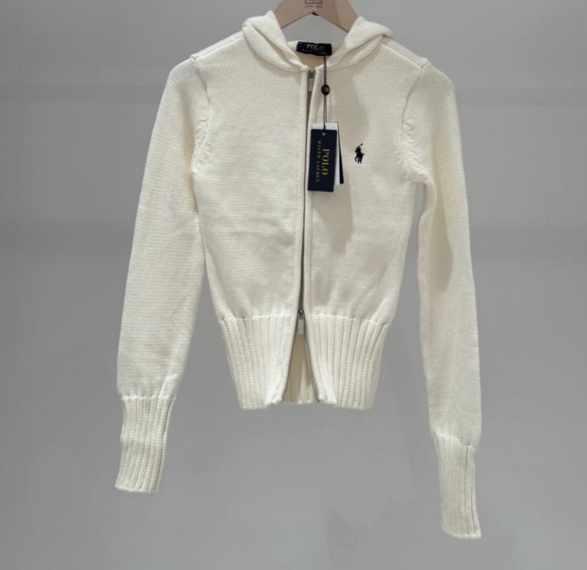 Beyaz Fermuarlı Örgü Kadın Kazak - Görsel 4