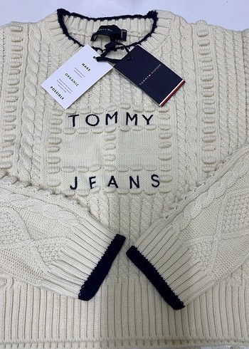 Nakışlı Bej Örgü Kadın Triko - Görsel 5