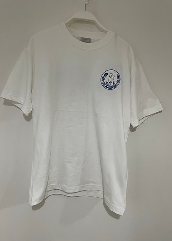 DİOR Beyaz Baskılı Oversize Erkek Tişört