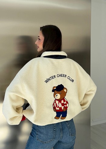 Diğer Winter Cheer Club Pelus Ceket Rahat Ve Sik