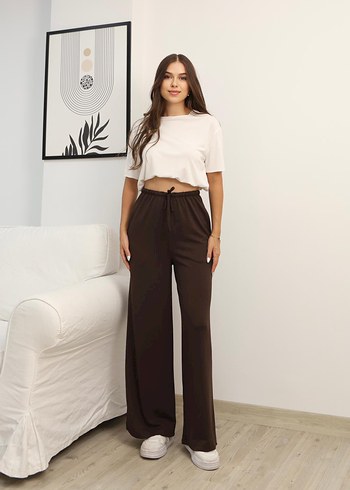 Kadın Kahverengi Bol Kesim Boyfriend Pantolon