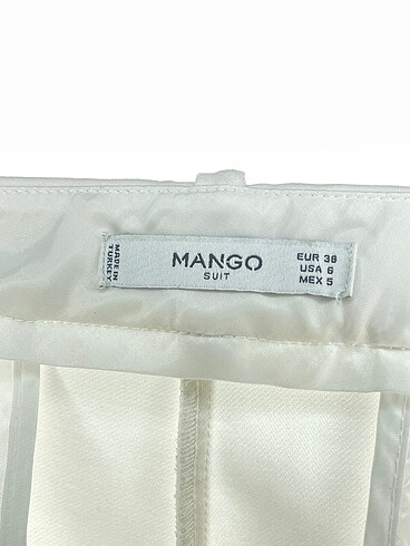 38 Beden beyaz Renk Mango Kumaş Pantolon %70 İndirimli.