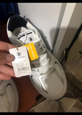 41 Beden beyaz Renk Beyaz Bağcıklı Stiletto Topuklu Spor Ayakkabı