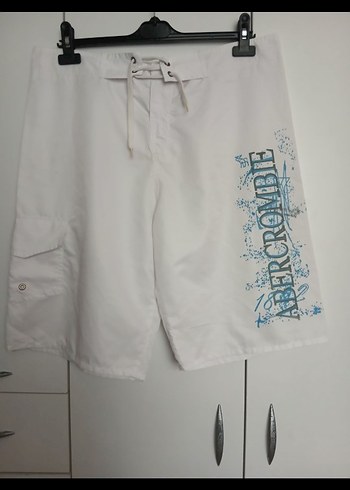 Beyaz Baskılı Erkek Mini Şort - Görsel 7