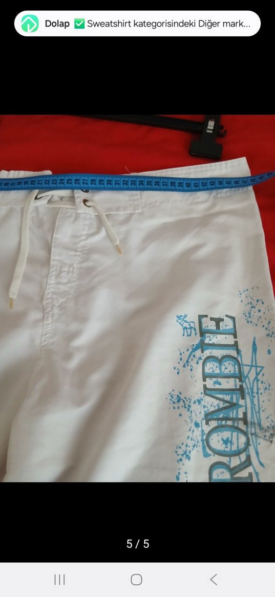 Beyaz Baskılı Erkek Mini Şort - Görsel 4