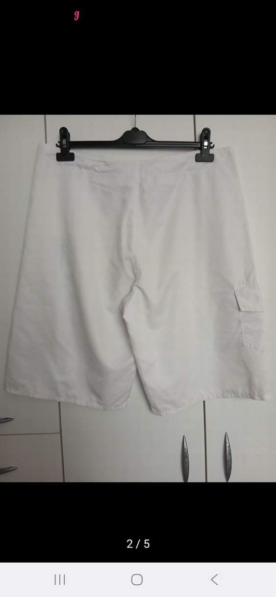 Beyaz Baskılı Erkek Mini Şort - Görsel 3