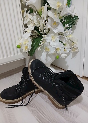 Siyah Bağcıklı Erkek Street Style Bot - Görsel 3