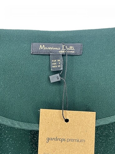34 Beden yeşil Renk Massimo Dutti Uzun Elbise %70 İndirimli.