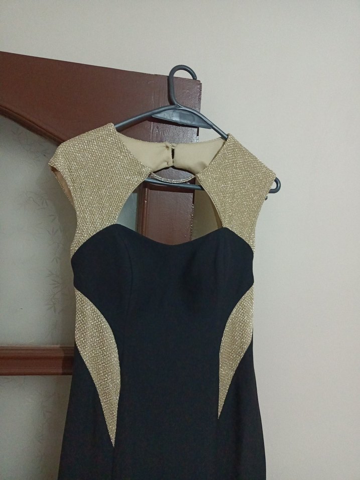 Siyah Drapeli Uzun Abiye Elbise - Görsel 2