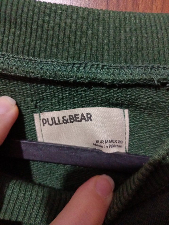 Pull&Bear Yeşil Pamuklu Uzun Kollu Sweatshirt - Görsel 2