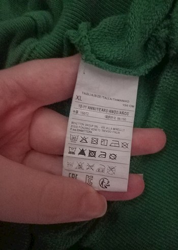 Benetton Erkek Çocuk Kapşonlu Yeşil Hırka - Görsel 5