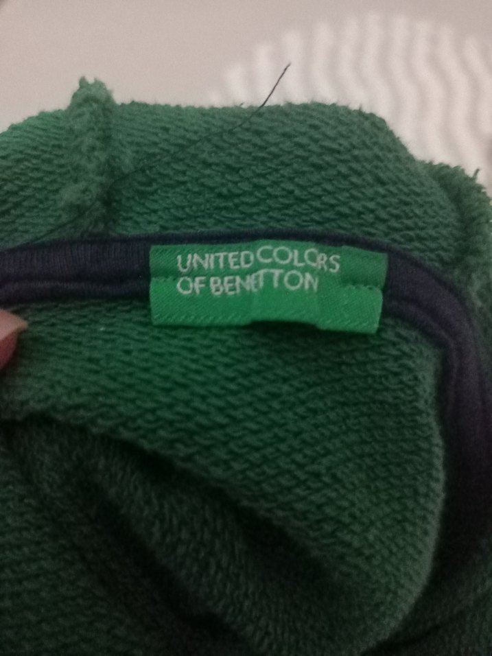 Benetton Erkek Çocuk Kapşonlu Yeşil Hırka - Görsel 4