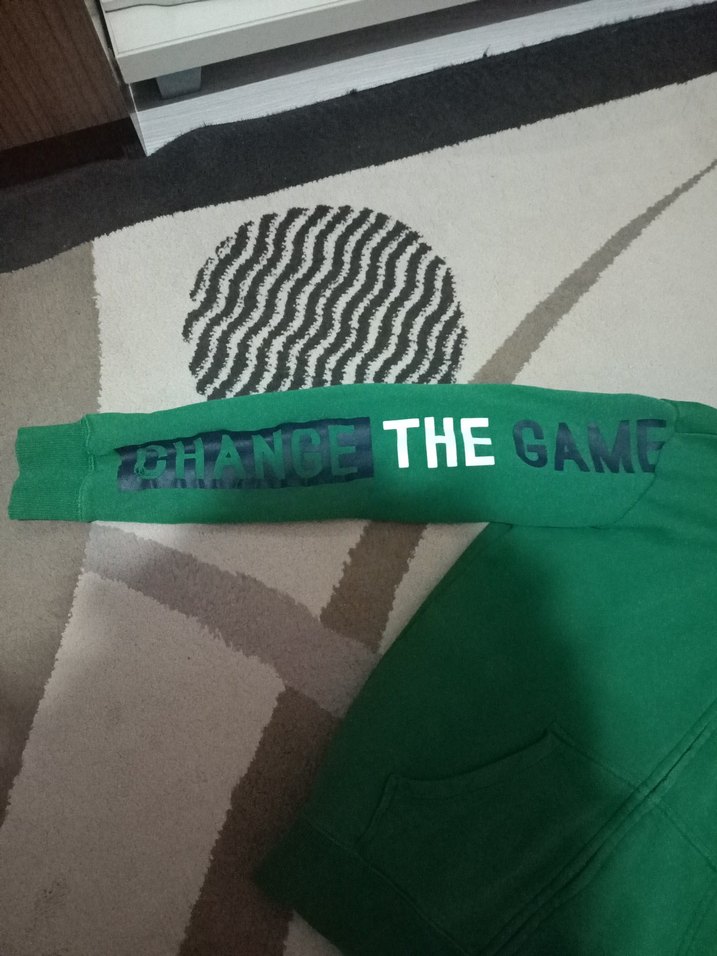 Benetton Erkek Çocuk Kapşonlu Yeşil Hırka - Görsel 2