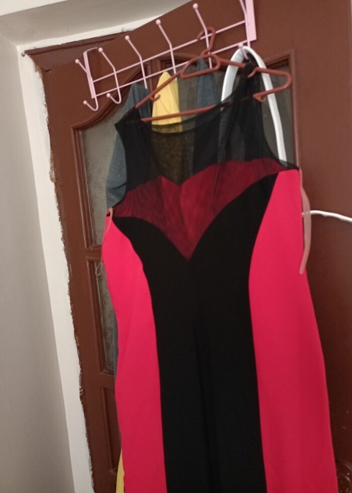 Drabapeli Kırmızı Siyah Kadın Abiye - Görsel 2