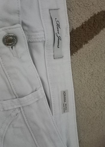 Mavi Jeans Kadın Beyaz Pamuklu Normal Boy Yüksek Bel Pantolon - Görsel 2