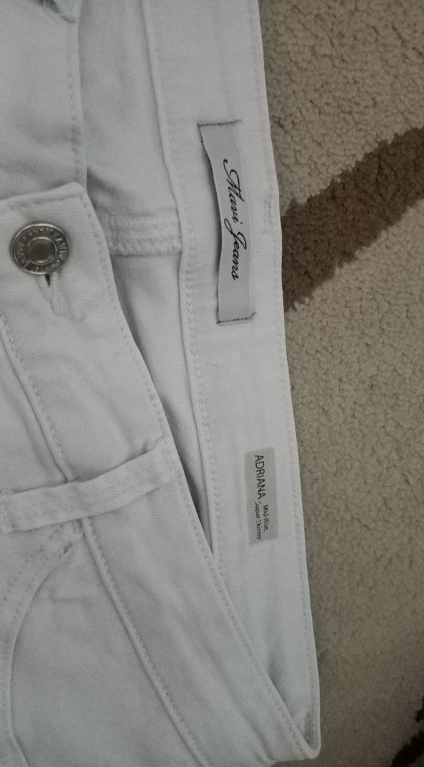 Mavi Jeans Kadın Beyaz Pamuklu Normal Boy Yüksek Bel  Pantolon - Görsel 2