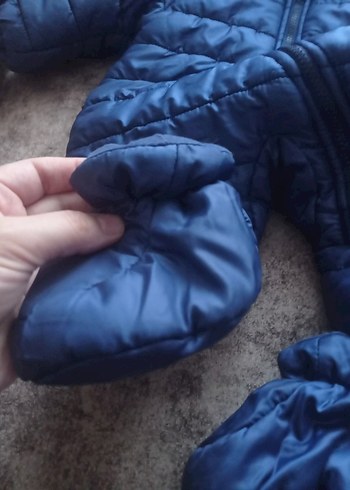 9 Ay Beden Koyu Mavi Fermuarlı Bebek Tulumu