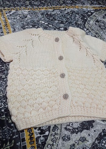 Çocuk Bohem Kısa Kollu Örgü Hırka