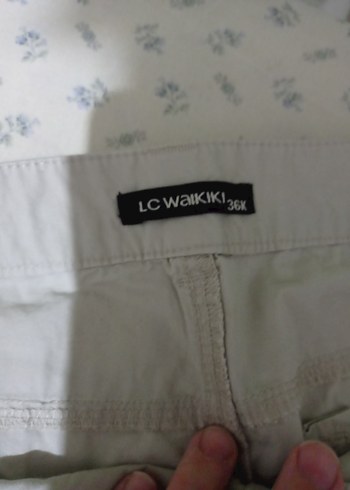 LC Waikiki Beyaz Keten Rahat Kesim Kadın Pantolon