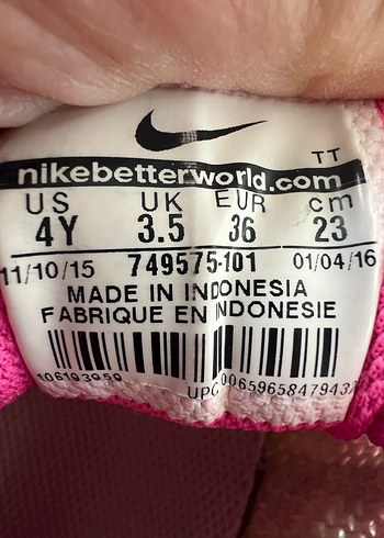Nike orijinal 36 numara Nike kadın spor ayakkabı