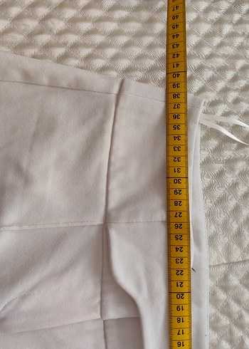 Beyaz Kemerli Midi Kadın Kumaş Pantolon - Görsel 5