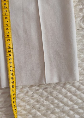 Beyaz Kemerli Midi Kadın Kumaş Pantolon - Görsel 7